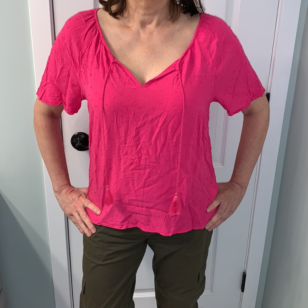 Hot Pink Raised Dot Top